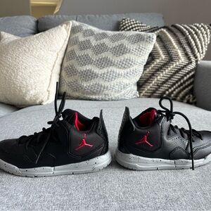 Jordan Kids Black and Red Sneakers